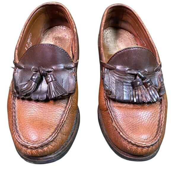 Allen Edmonds Mens Loafers Size 8D Tassel Brown Nashua Leather - Picture 1 of 15